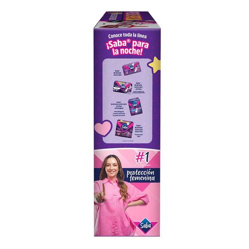 Toalla Femenina Saba Buenas Noches 28 Unidades + Neceser