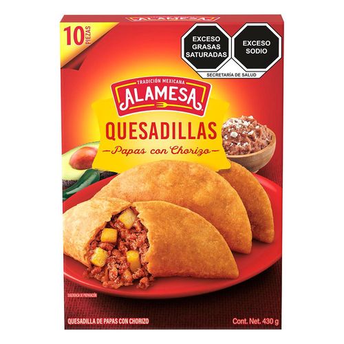 Quesadillas Alamesa Papas con Chorizo 430g 10 Piezas