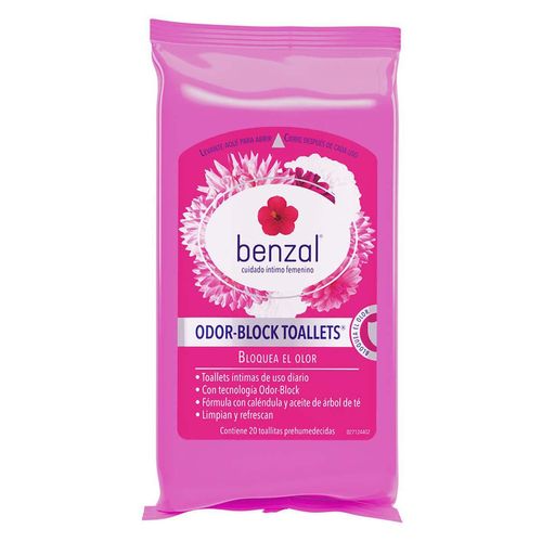 Toallas Intimas Benzal Cuidado Intimo 20 Unidades