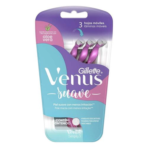 Rastrillos Gillette Venus Suave Desechable 3 Piezas