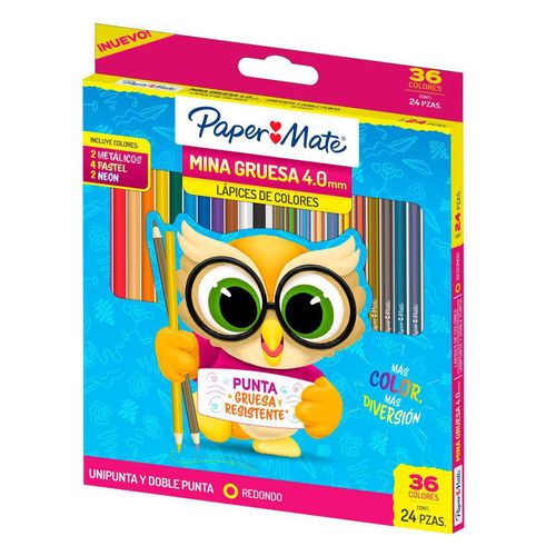 Lápices de Colores Paper Mate 4MM con 24 Piezas
