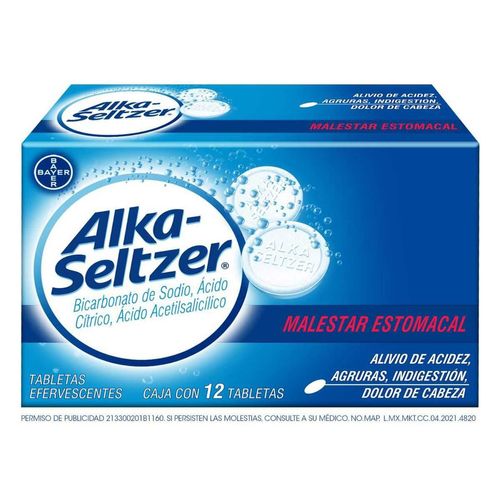 Alka Seltzer Caja con 12 Tabletas Efervescentes