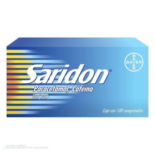 Saridon Paracetamol Caja con 100 Tabletas 500mg