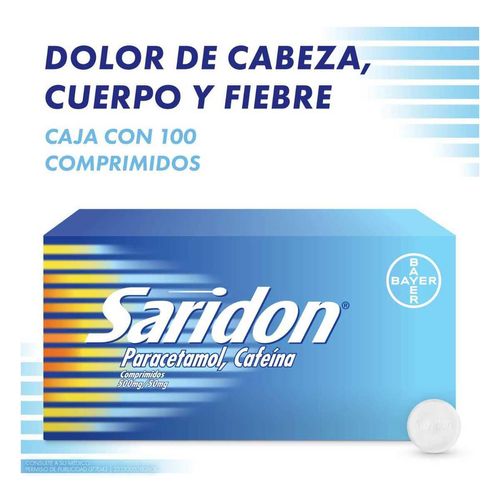Saridon Paracetamol Caja con 100 Tabletas 500mg