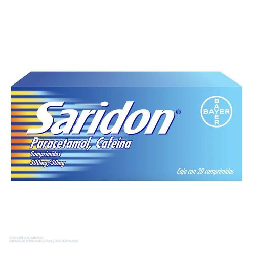 Saridon Paracetamol Caja con 20 Tabletas 500mg