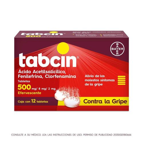 Tabcin Efervescente paragipes Fuertes 12 Tabletas 500mg
