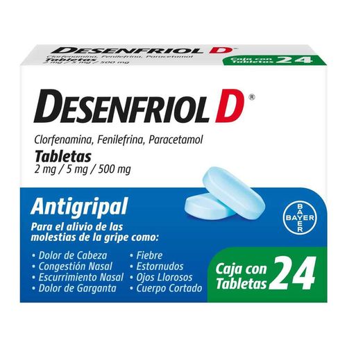 Desenfriol D Antigipal Paracetamol Caja 24 Tabletas 500mg