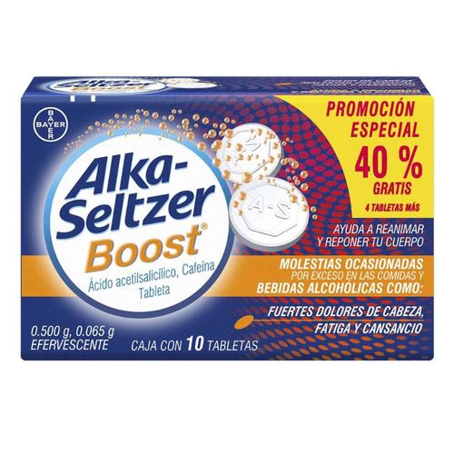 Alka Seltzer Boost Caja con 10+4 Tabletas Efervescentes