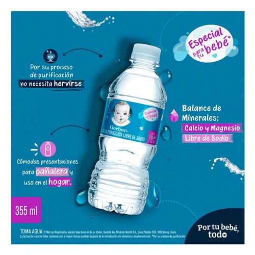 Agua Natural Gerber 8 Pack 355 ml