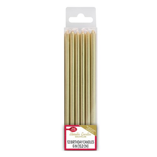 Velas largas Betty Crocker doradas 12 Piezas