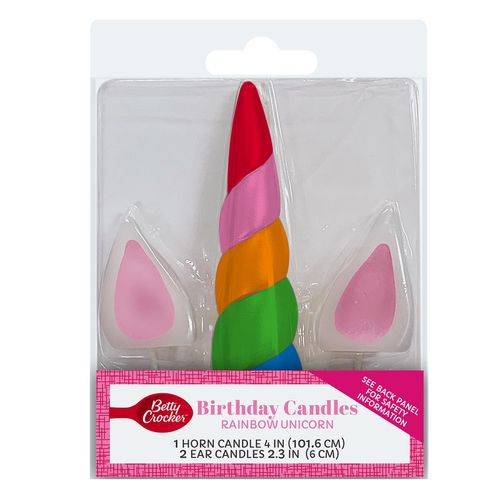 Velas Betty Crocker Unicornio 3 Piezas