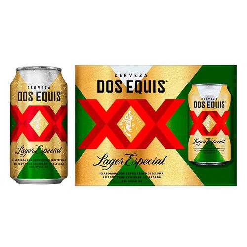 Cerveza Clara Dos Equis Lager 12 Latas de 355ml c/u