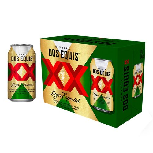 Cerveza Clara Dos Equis Lager 12 Latas de 355ml c/u