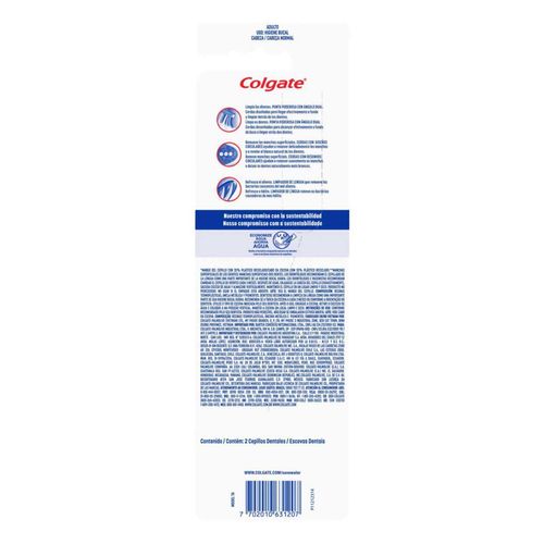 Cepillo de Dientes Colgate Triple Acción Medio 2 Piezas