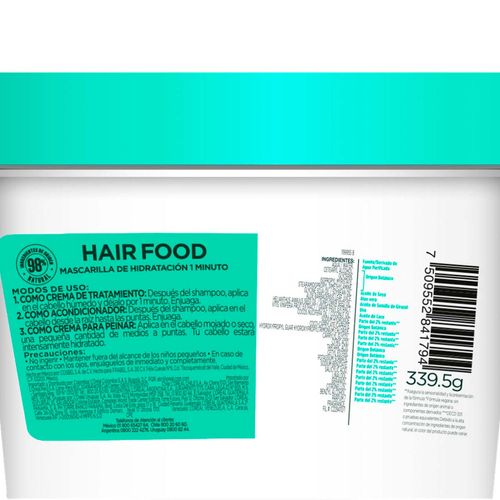 Mascarilla Capilar Garnier Fructis Hair Food Hidratación Aloe Vera 350ml