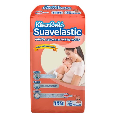 Pañales KleenBebé Suavelastic Etapa 1 Recién Nacido Unisex 40 Pañales