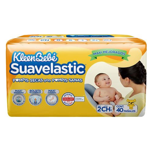 Pañales KleenBebé Suavelastic Etapa 2 Chico Unisex 40 Pañales