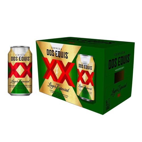 Cerveza Clara Dos Equis Lager 6 Latas de 355ml Cada Uno