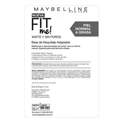 Base de Maquillaje Líquida Maybelline New York Fit Me! 310 Sun Beige 30ml