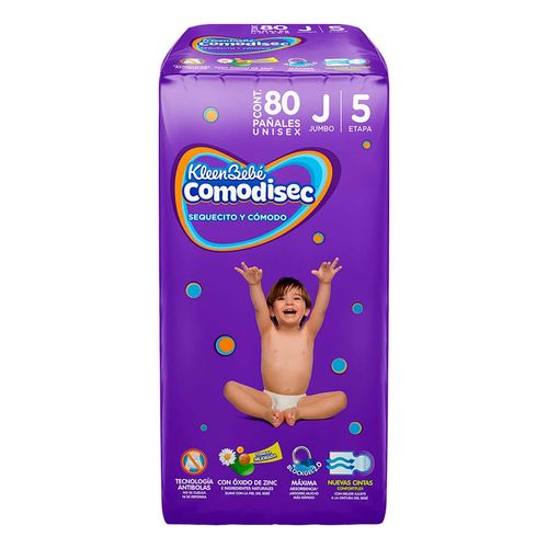 Pañales KleenBebé Comodisec Etapa 5 Jumbo Unisex 80 Pañales