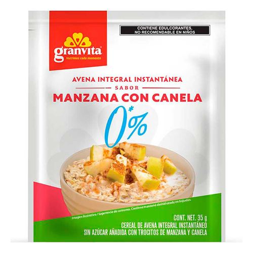Avena Instantánea Granvita 0% azúcar Manzana 35g