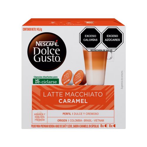 Café en Cápsula Nescafé Dolce Gusto Caramel Latte Macchiato 16 Cápsulas 145.6g