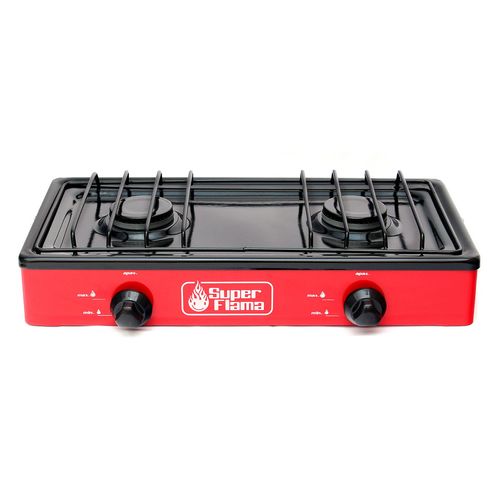 Parrilla Super Flama Gas 2 Quemadores Rojo 2Q-R