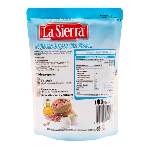 Frijoles La Sierra Bayos 0% Grasa Refritos 430g