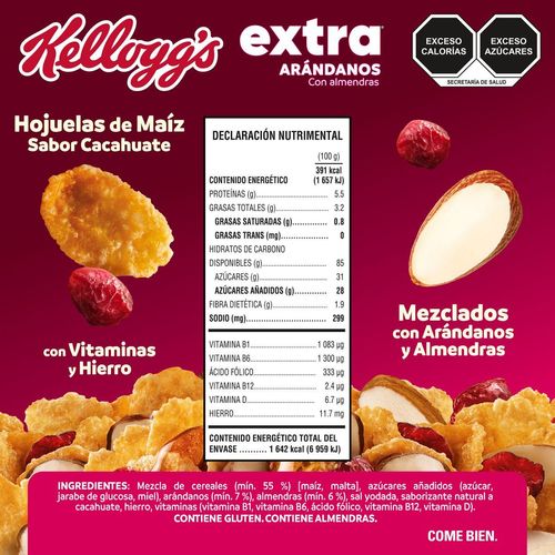 Cereal Kellogg's Extra Sabor Arándanos Con Almendras 420g