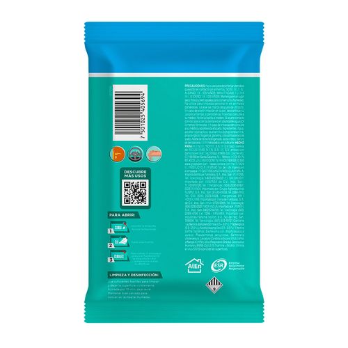 Toallitas Desinfectantes Cloralex Plus Sin Cloro Fresco Aroma 48 Toallitas