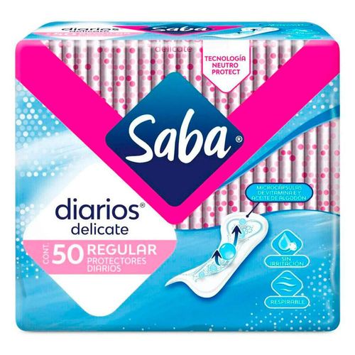 Pantiprotectores Saba Diarios Regular Respirable 50 Protectores