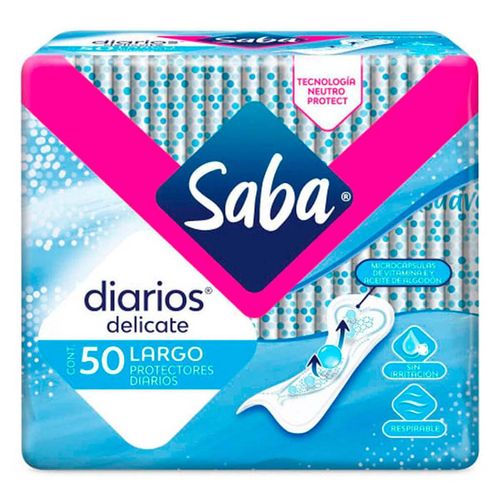 Protectores Saba Diarios Delicate Largos 50 Piezas