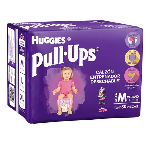 Calzones Entrenadores Huggies Pull Ups Talla Mediana para Niñas 30 Calzones