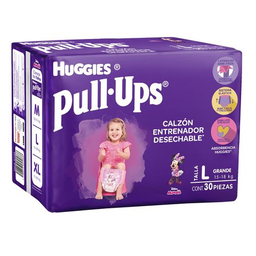 Calzones Entrenadores Huggies Pull Ups Talla Grande para Niñas 30 Calzones