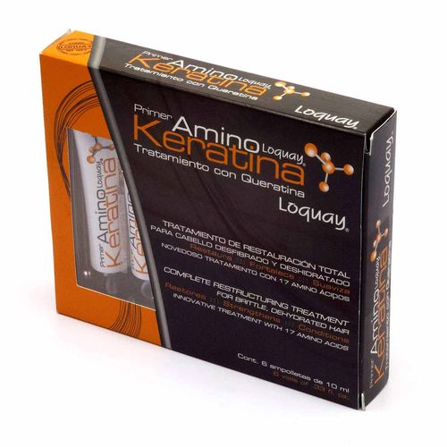 Tratamiento Capilar Loquay Restauración Primer Amino Keratina 6 Ampolletas de 10ml