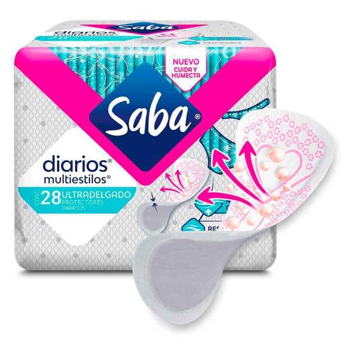 Pantiprotectores Saba Diarios Multiestilos Ultradelgados 28 Protectores