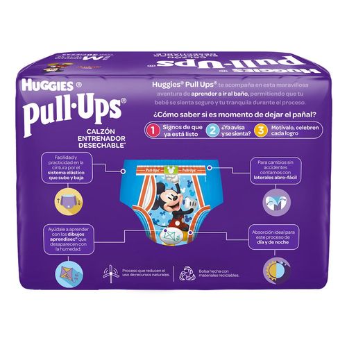 Calzones Entrenadores Huggies Pull Ups Talla Mediana para Niños 30 Calzones