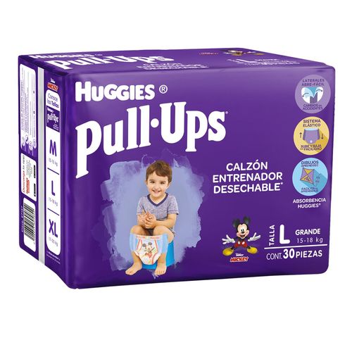 Calzones Entrenadores Huggies Pull Ups Talla Grande para Niños 30 Calzones