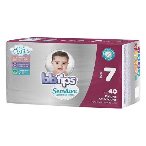 Pañales Bbtips Sensitive Talla 7 40 pañales