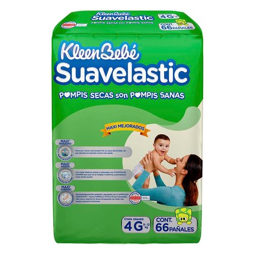 Pañales KleenBebé Suavelastic Etapa 4 Grande Unisex 66 Pañales