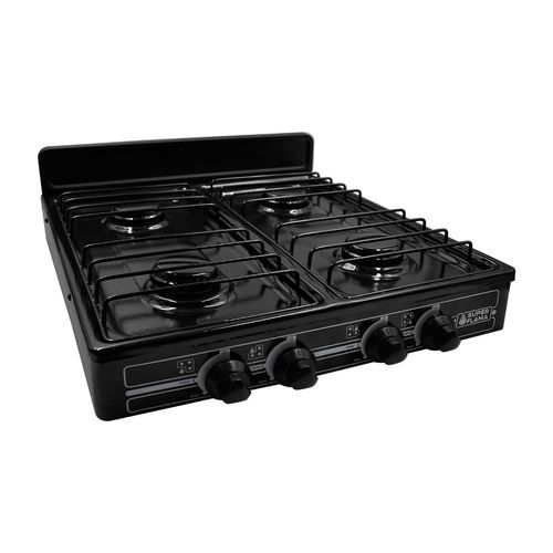 Parrilla Super Flama Gas de 4 Quemadores Negro 4Q-N