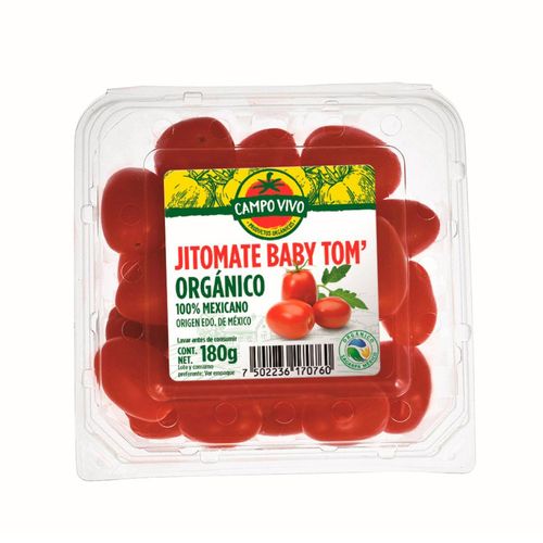 Jitomate Baby Tom Campo Vivo Orgánico 180g