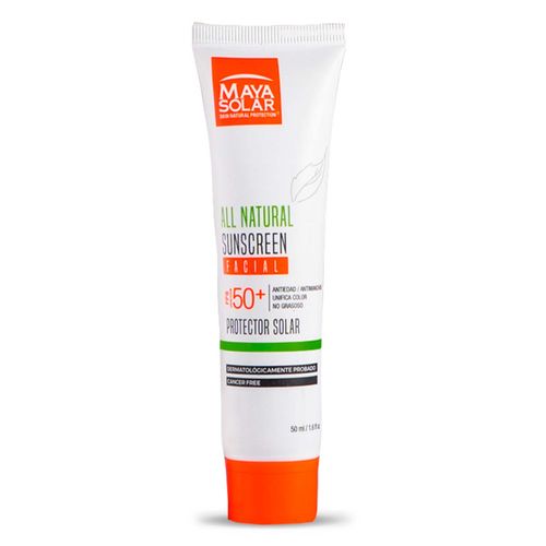 Protector Solar Facial Maya Solar All Natural Sunscreen Derma FPS 50+ Antiedad 50ml