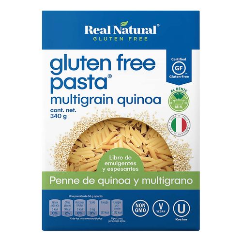 Pasta Real Natural Penne de Quinoa y Multigrano Libre de Gluten 340g