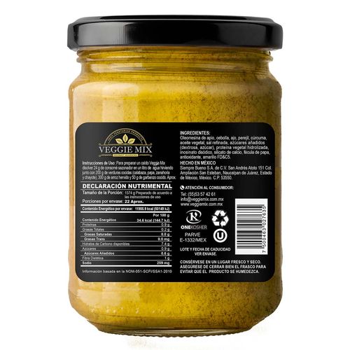 Consomé Sazonador Vegetariano Veggie Mix Frasco 530g