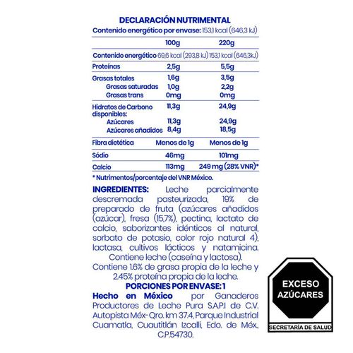 Yoghurt Alpura Bebible Fresa 220g