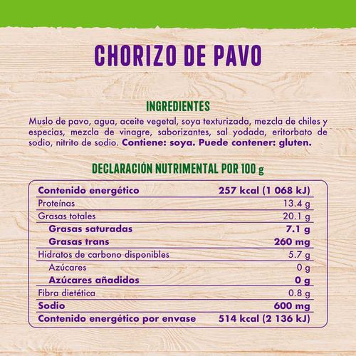 Chorizo Fud Cuidat+ Pavo 200g