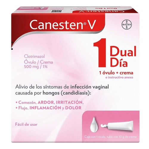 Canesten V Dual Infecciones Vaginales 1 Crema+ 1 Ovulo