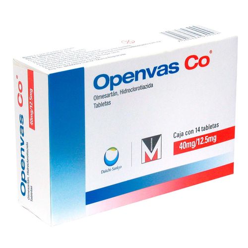 Tabletas Openvas Co 40mg/12.5mg Caja con 14 Tabletas