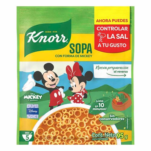 Sopa de Pasta Knorr con Forma de Mickey Mouse 95g